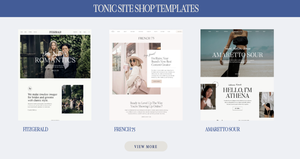 Kemotion's Top Tonic Site Shop Templates for template customization