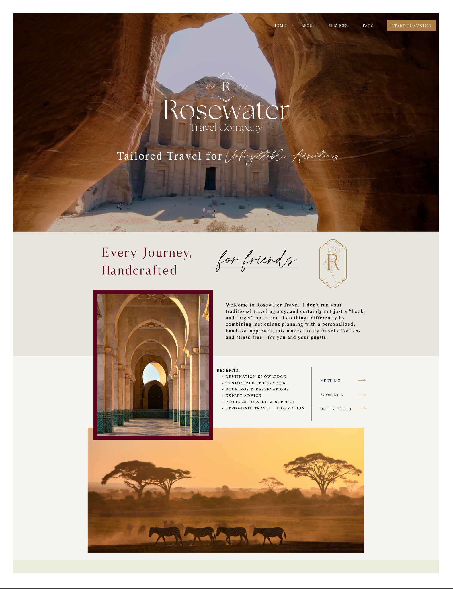 Rosewater Travel Website